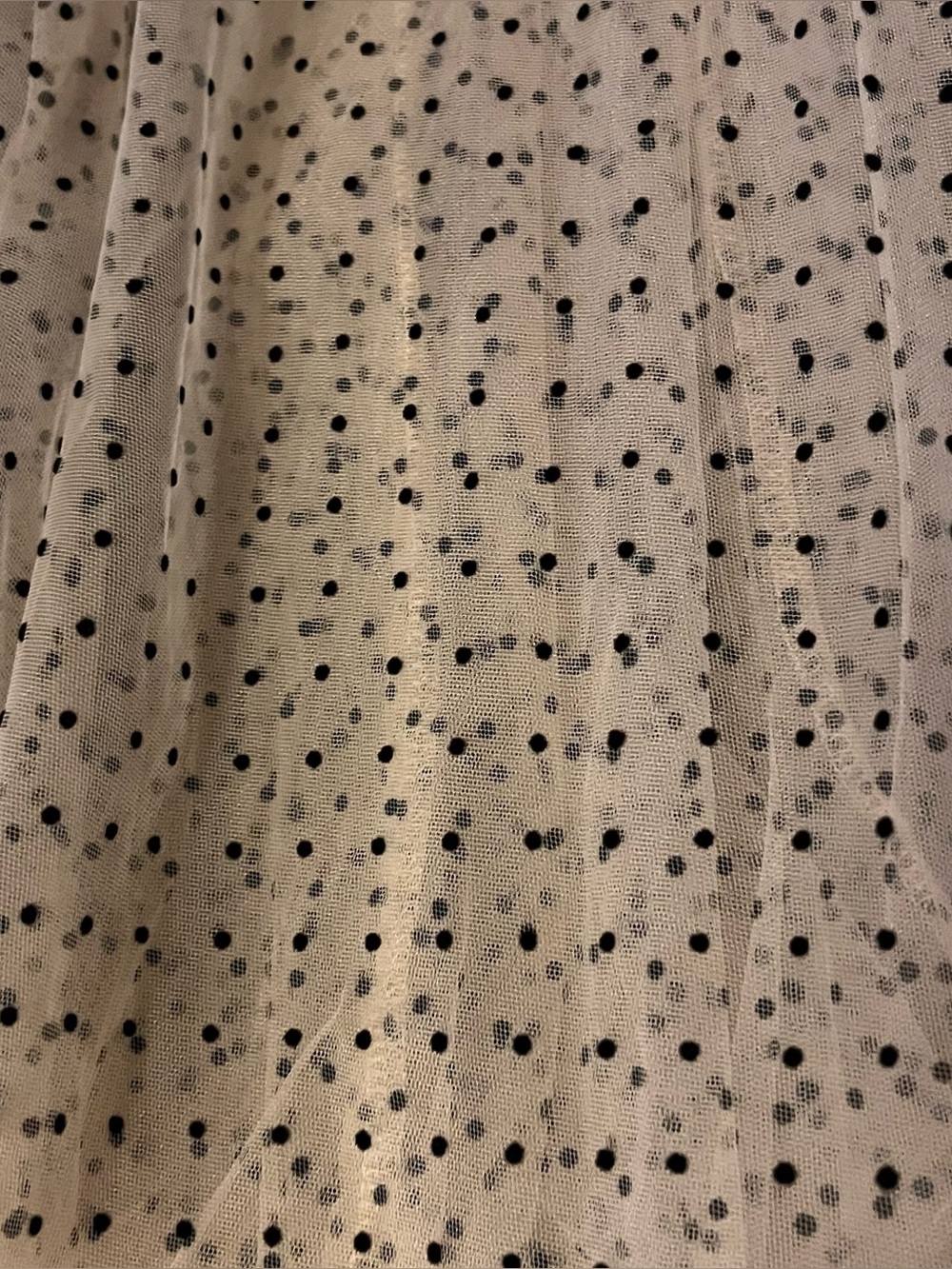 Tulle Polka Dot Skirt Midi Beige and Black Choklate S - Picture 7 of 12